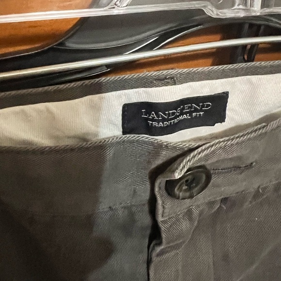 MENS LAND'S END GRAY GREEN PANTS SIZE 33 - Picture 3 of 3